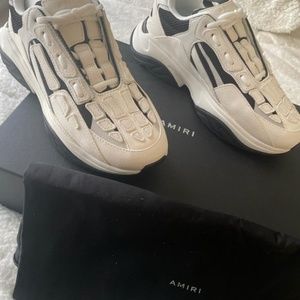 AMIRI Mens Bone Runner Sneakers - Black and White